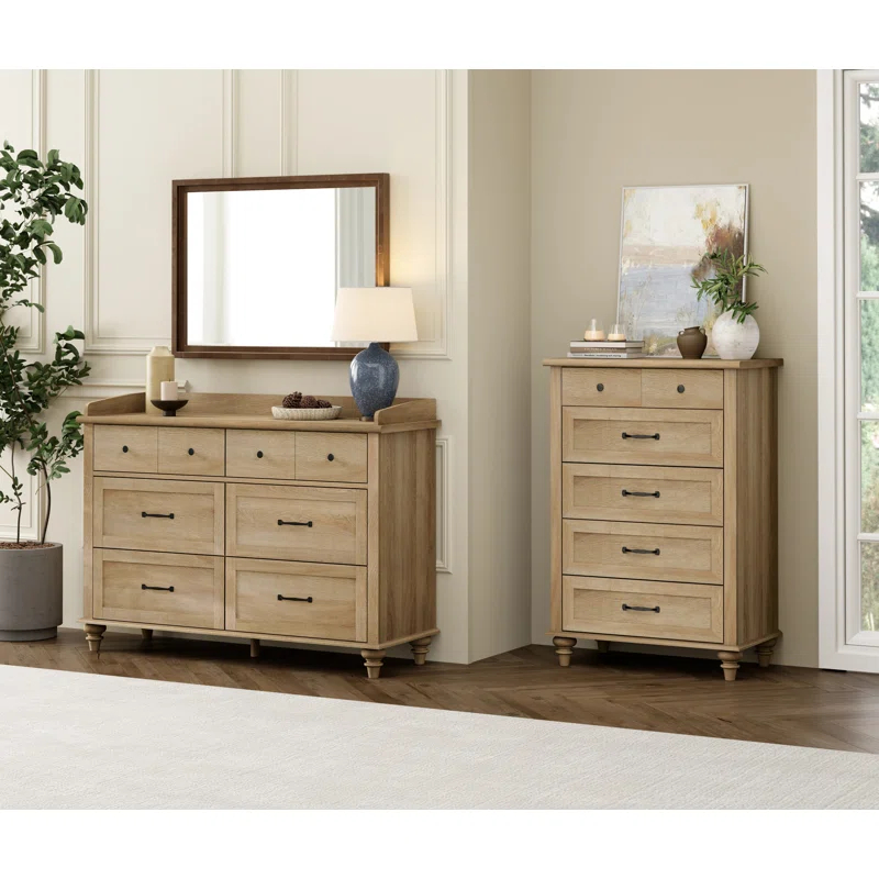 One Allium Way® 2 Piece Dresser Set - -Include One 5 Drawer Dresser & One 6 Drawer Dresser