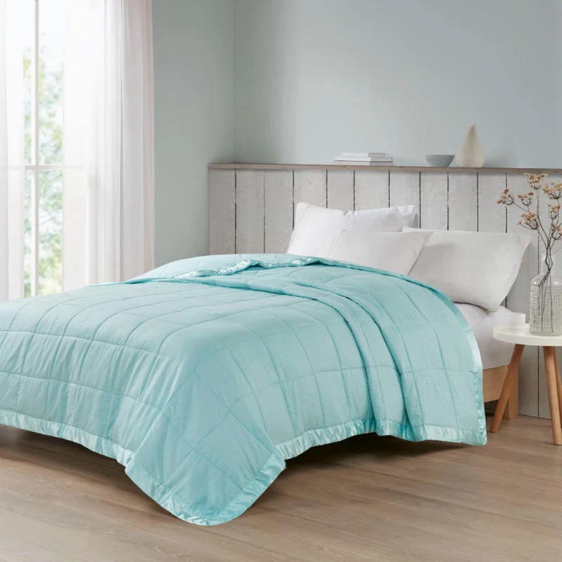 Madison Park Cambria Oversized Down Alternative Blanket with Satin Trim
