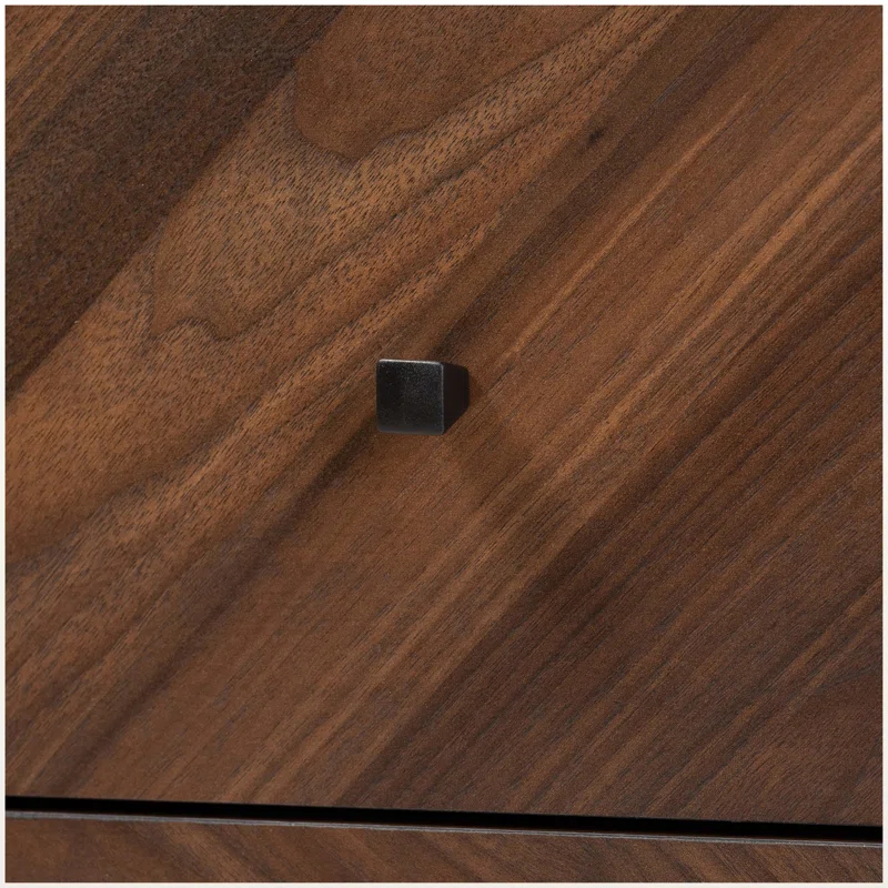 George Oliver Wisp Dark Brown Finish 2-Drawer Nightstand With Wooden Knob, 22.49" H X 18.78" W X 16.03" D