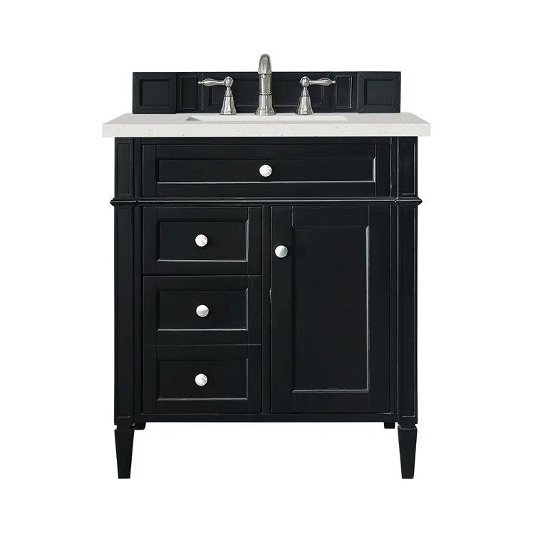 30 in. Single Vanity, Black Onyx with 3 cm Lime Delight Quartz Top