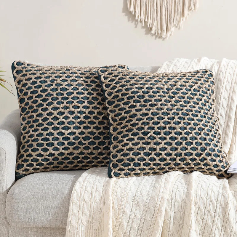 Boho Living Boho Living Jada Decorative Pillow Collection Living Cotton Blend Square Throw Pillow Cover (Set of 2)
