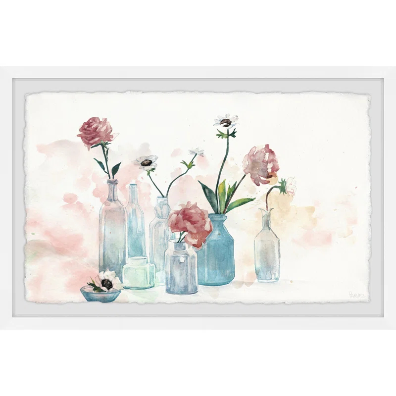 Parvez Taj 'Blooms And Bottles' Framed Print