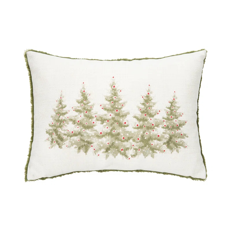 Winter Trees Embellished Throw Pillow