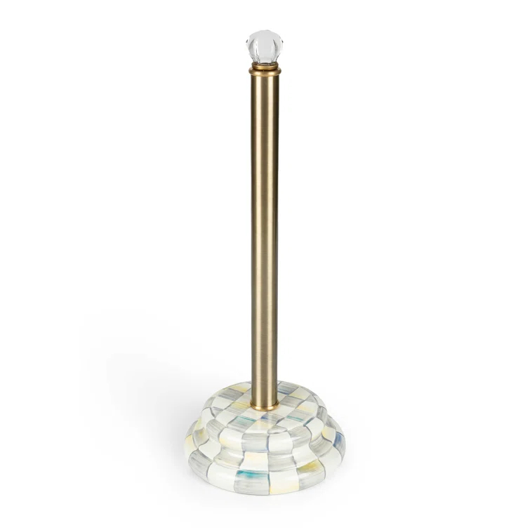 MacKenzie-Childs Sterling Check® Toilet Tissue Storage
