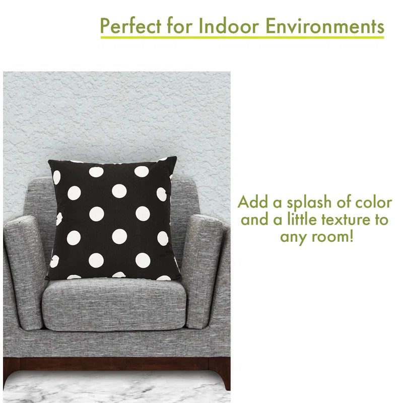 Polka Dot Polka Dots Cotton Reversible Throw Pillow