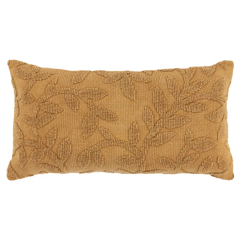 HomeRoots 14" X 26" Pumpkin Botanical Cotton Throw Pillow With Texture
