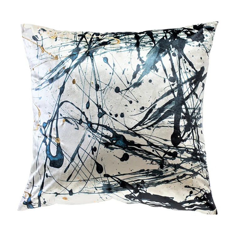 Cloud9 Design Abstract Feather Reversible Throw Pillow