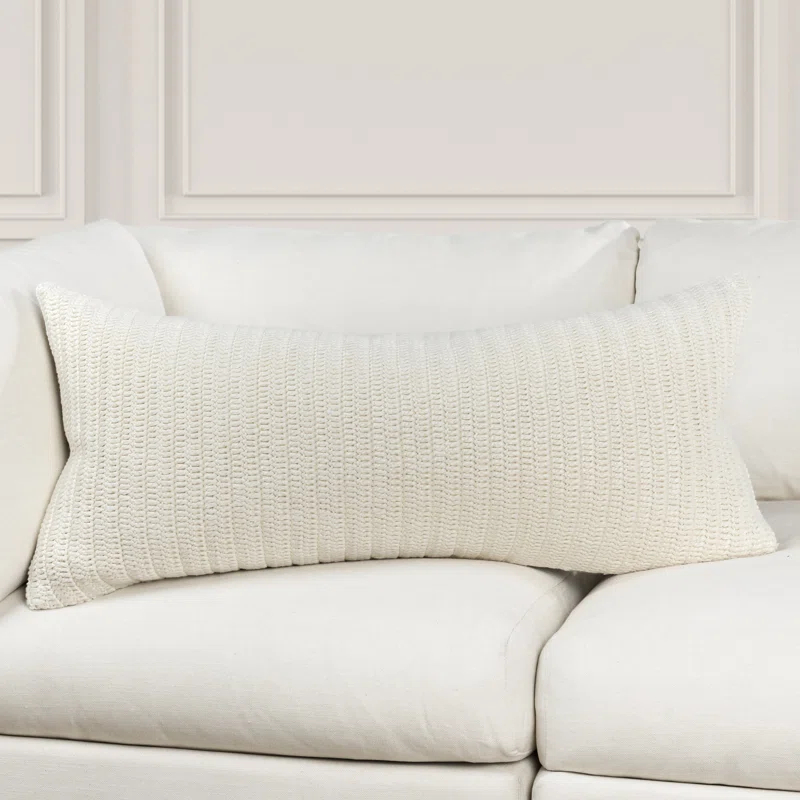 Villa by Classic Home Nakeya Knitted 16"x36"  Throw Pillow