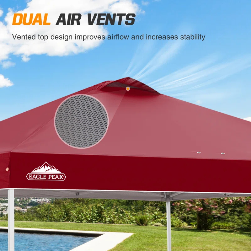 EAGLE PEAK Pop Up Canopies 10 Ft. W x 10 FT. D Metal Party Tent Canopy