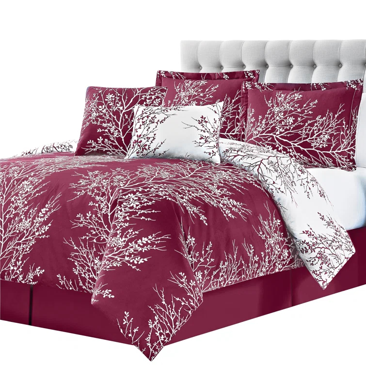 Spirit Linen 6-Piece Foliage Reversible Comforter Set