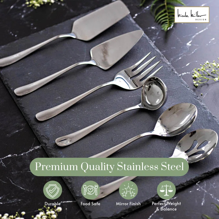 Nicole Miller Nicole Miller 6-Piece Madison Hostess Set Made With Quality Stainless Steel