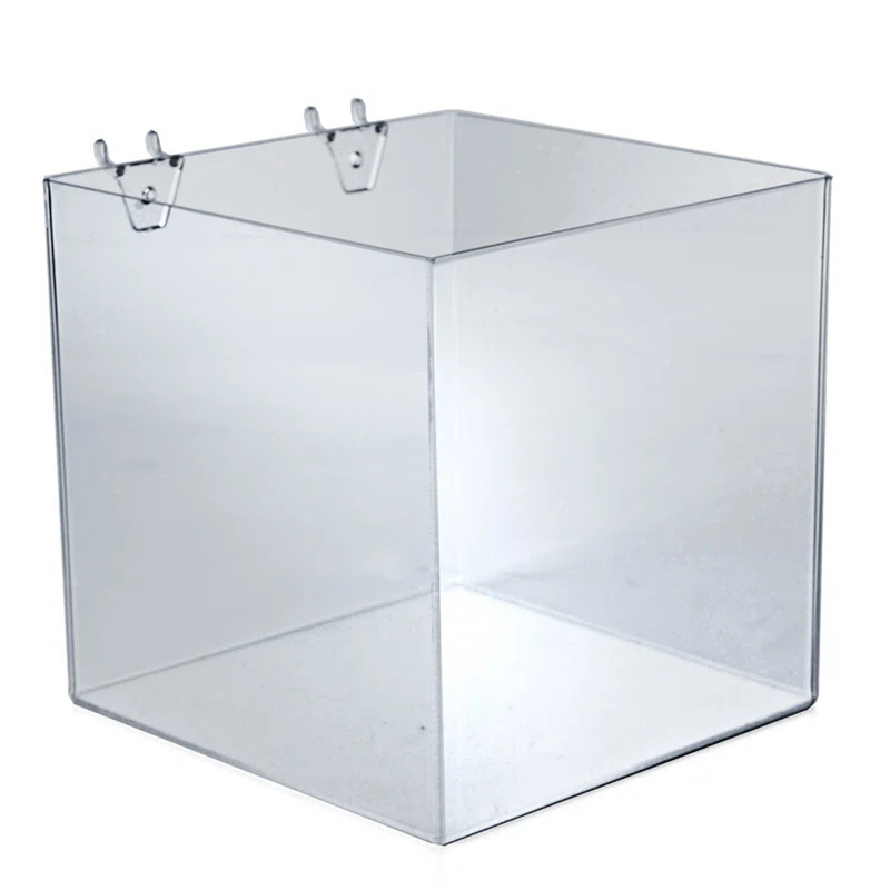 8" Cube Bin for Pegboard or Slatwall, 4-Pack