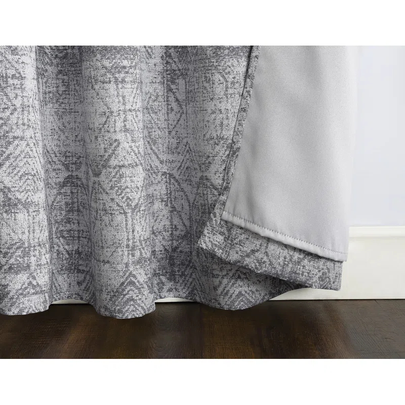 Distressed Global Blackout Lined Grommet Curtain Panel