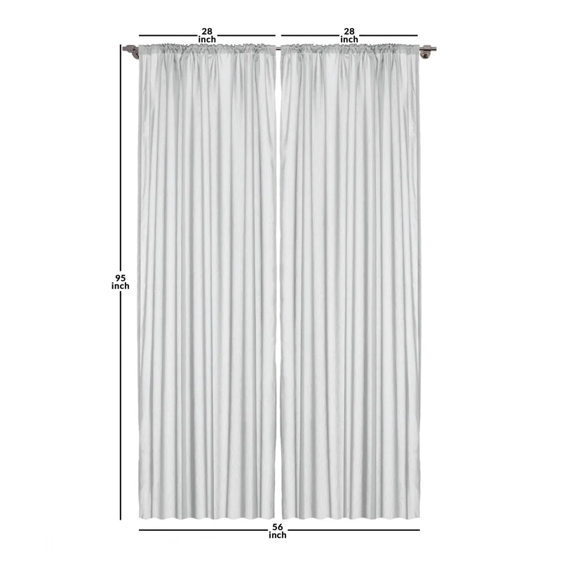 Microfiber Floral Semi-Sheer Rod Pocket Curtain Panels (Set of 2)