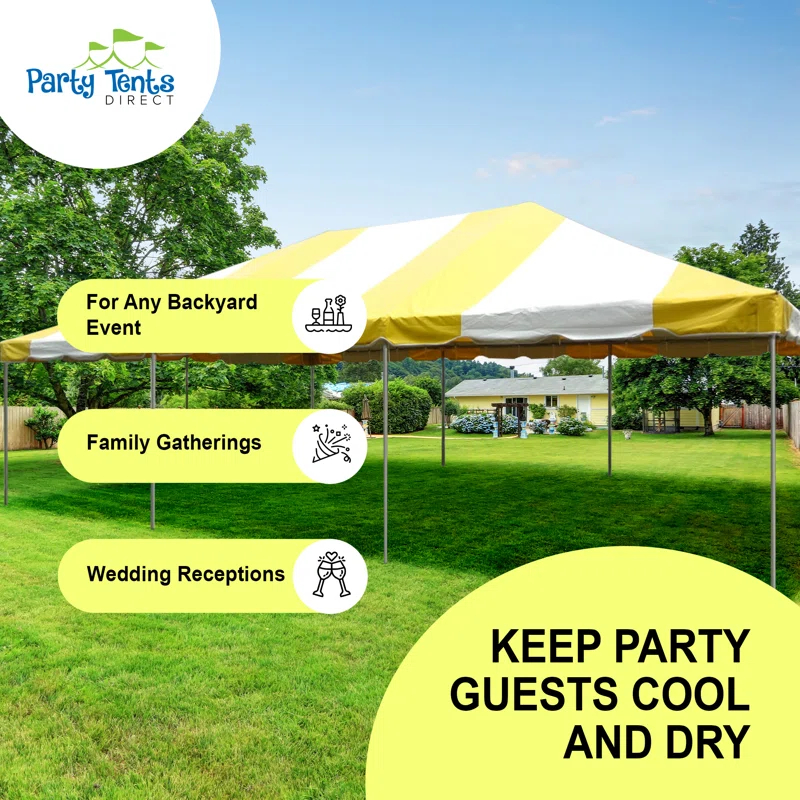 Party Tents Direct 20' x 20' Weekender Party Frame Tent, Blue