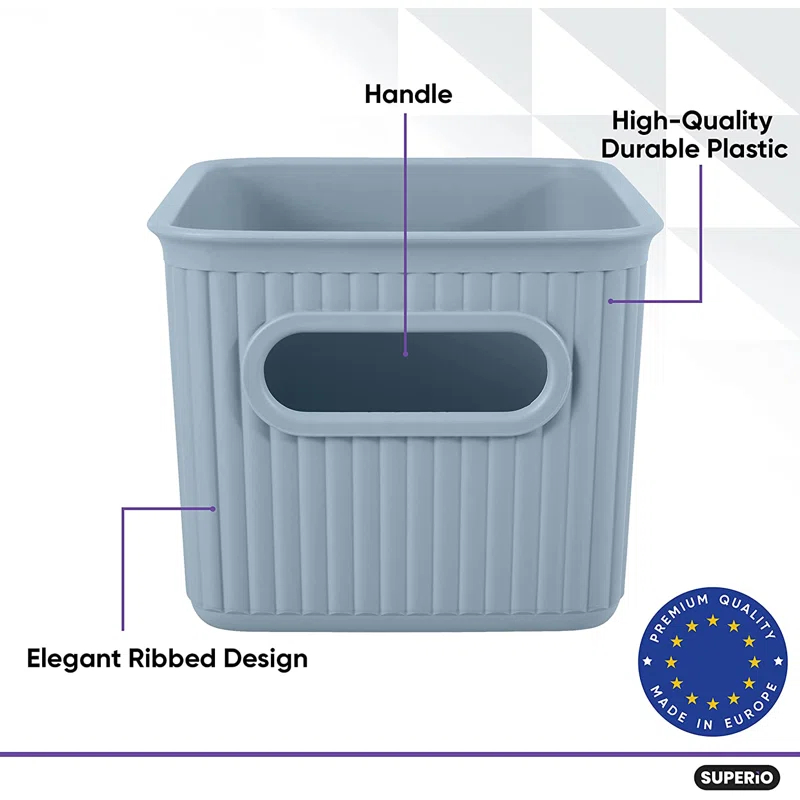 Superio Ribbed Plastic Basket Set