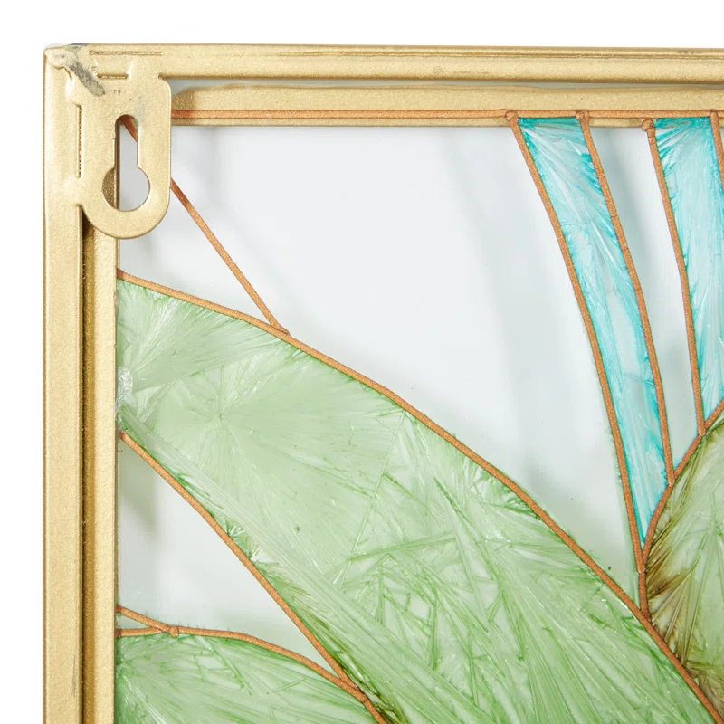 CosmoLiving by Cosmopolitan Cosmoliving By Cosmopolitan Set Of 3 Green Glass Wall Decor