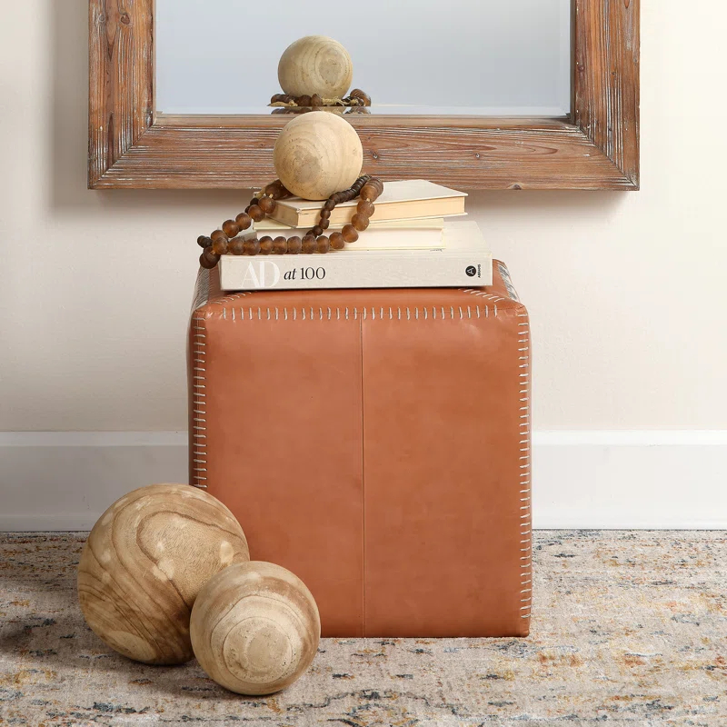 Jamie Young Company Leather Pouf