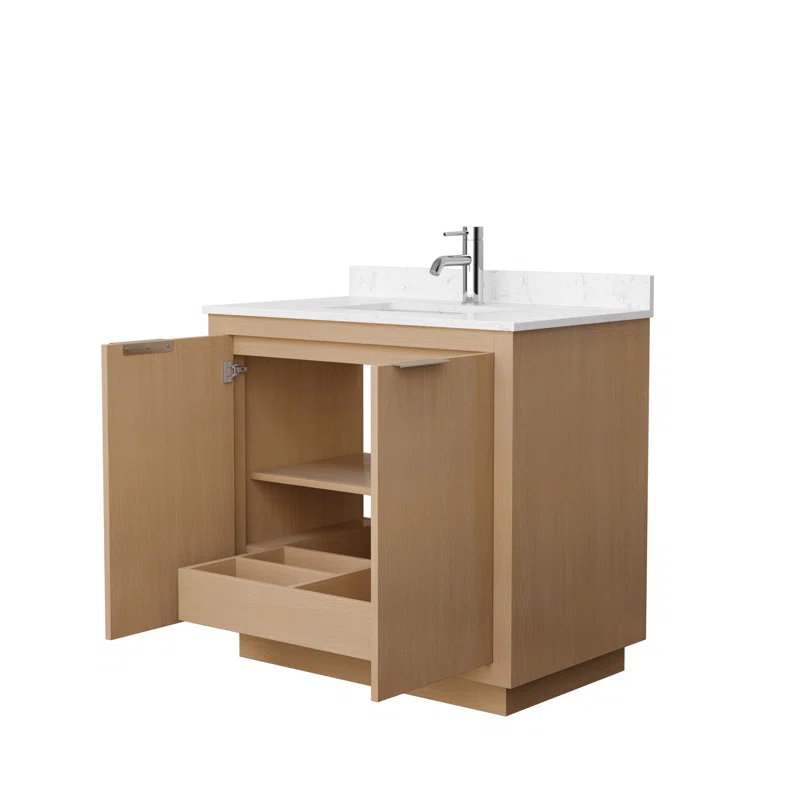 Wyndham Collection Maroni 36'' Single Bathroom Vanity with Marble Top