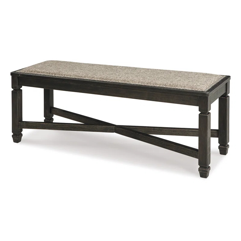 Benjara Trekk Dining Bench, X-Stretcher And Nailhead Trim, Black Wood, 50 Inch