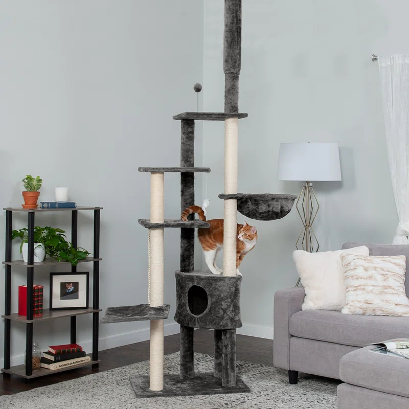 FurHaven 113"  Floor to Ceiling Playground Cat Tree