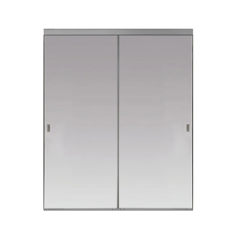 80'' Solid + Manufactured Wood Mirrored Sliding Closet Doors