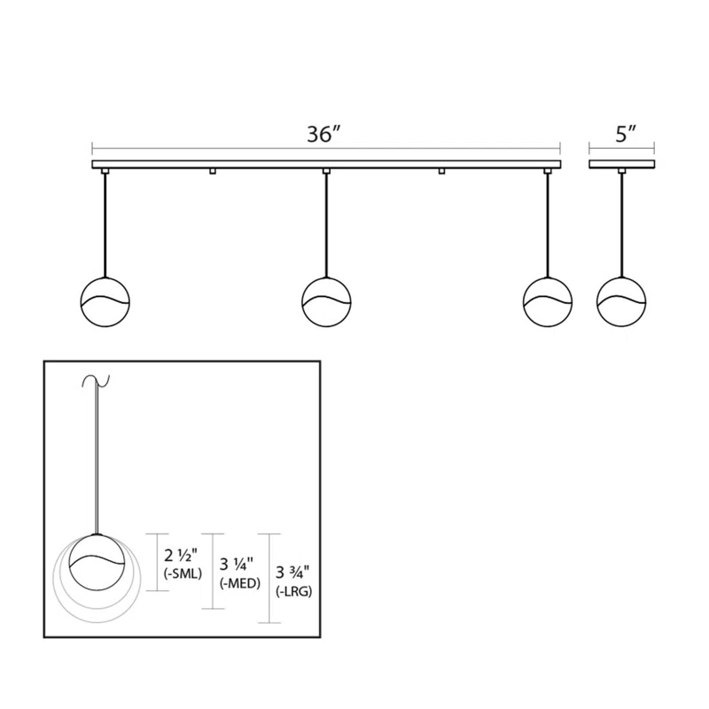 Grapes 3 - Light LED Kitchen Island Pendant