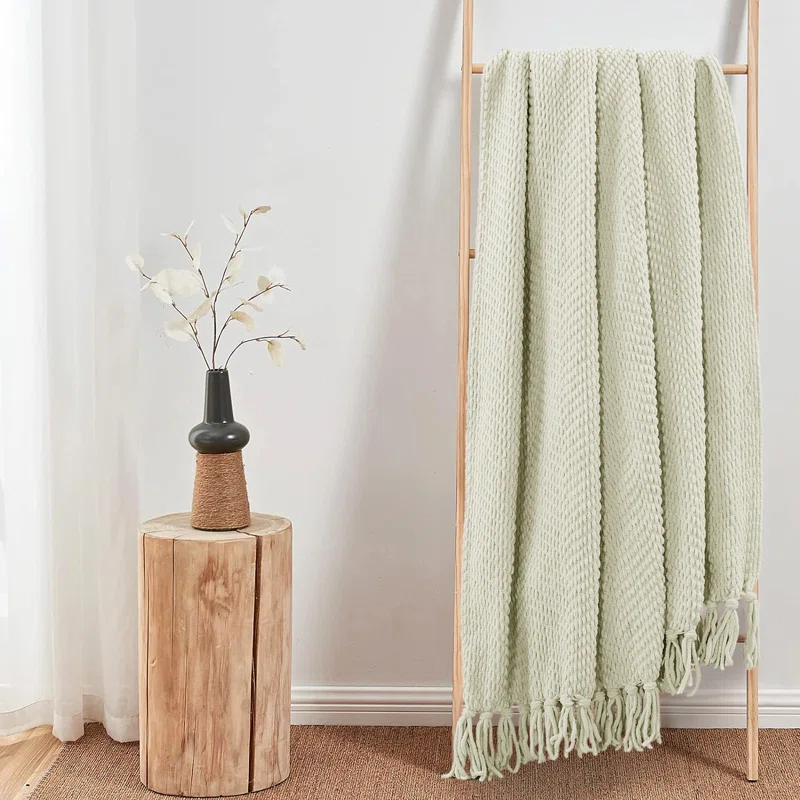 Home Soft Things Tweed Knitted Throw Blanket