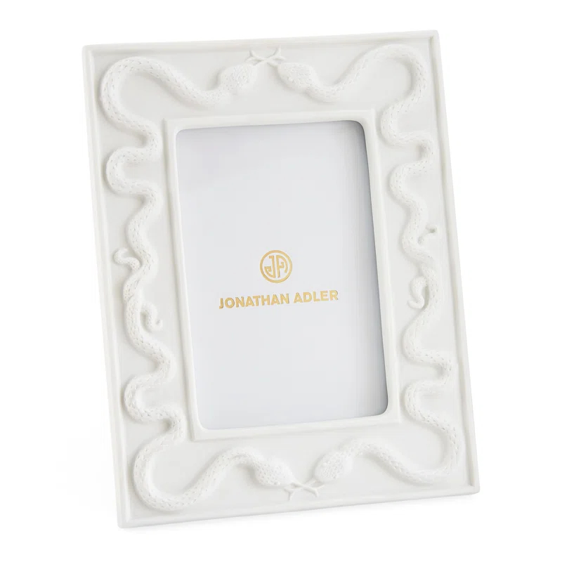 Jonathan Adler Eden White Ceramic Picture Frame