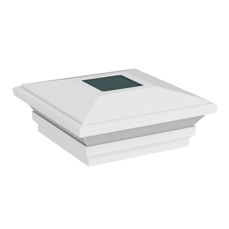 Barrette Outdoor Living 5 in. W x 5 in. D Contemporary Solar Post Top White