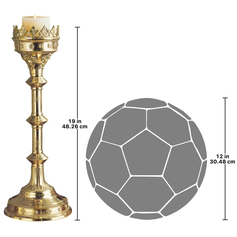 Design Toscano Brass Tabletop Candlestick