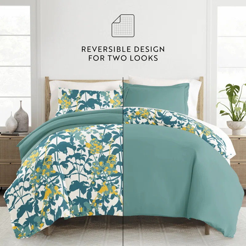 Boho Flower Reversible Duvet Cover Set