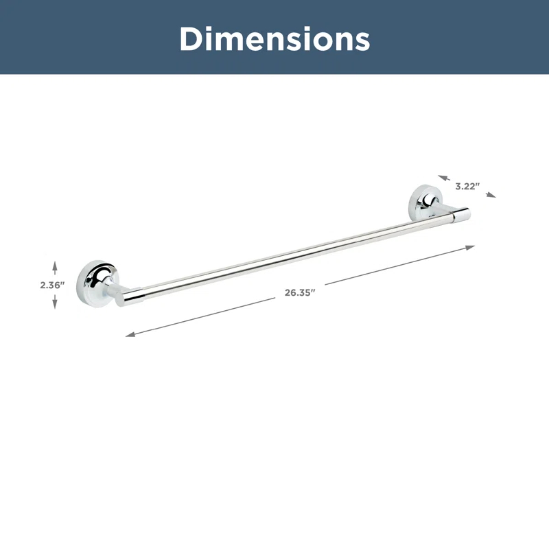 Franklin Brass VOI24-PC Voisin 24 in. Towel Bar Bath Hardware Accessory