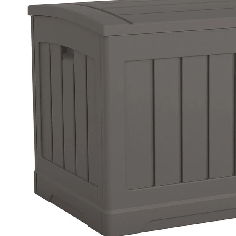 Suncast Suncast 50 Gallon Plastic Deck Box with Molded Lockable Feature for Home, Gray