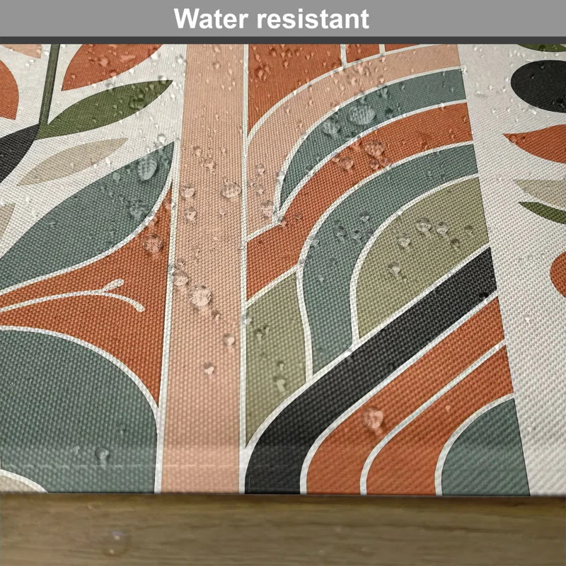 Polyester Beige Green And Burnt Orange Rectangle Placemat (Set of 4)