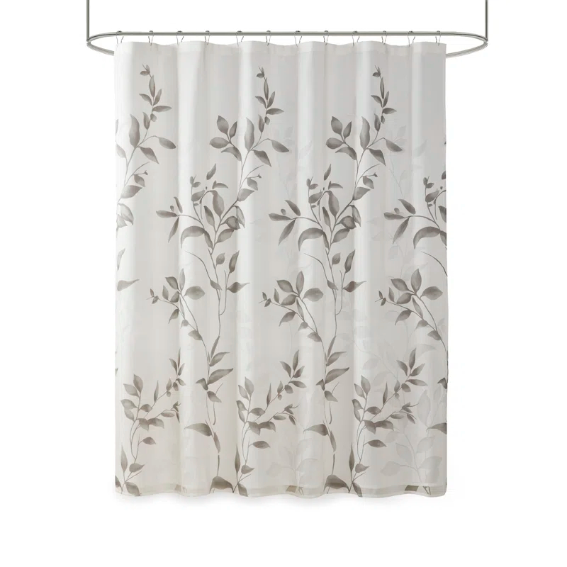 Trent Botanical Burnout Floral Printed Shower Curtain