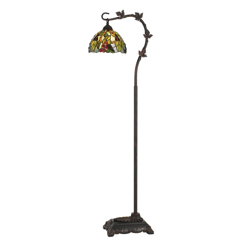 Bloomsbury Market 61" Bronze Traditional Shaped Floor Lamp With Green Yellow Dome Shade