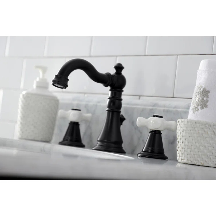 Kingston Brass Kingston Brass American Classic Two-Handle 3-Hole Deck Mount Widespread Bathroom Faucet with Pop-Up Drain FSC1970APX