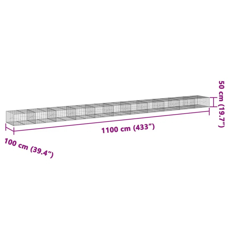 VidaXL Silver Metal Border Fencing