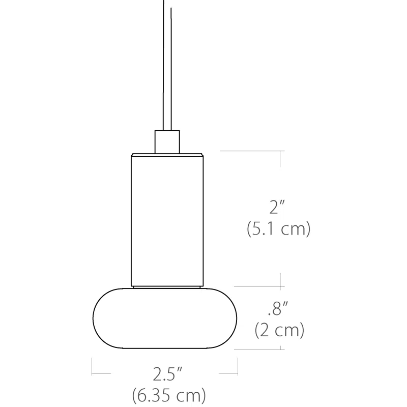 Blackjack Lighting Mushroom Acrylic Light Guide Single Pendant - 3W