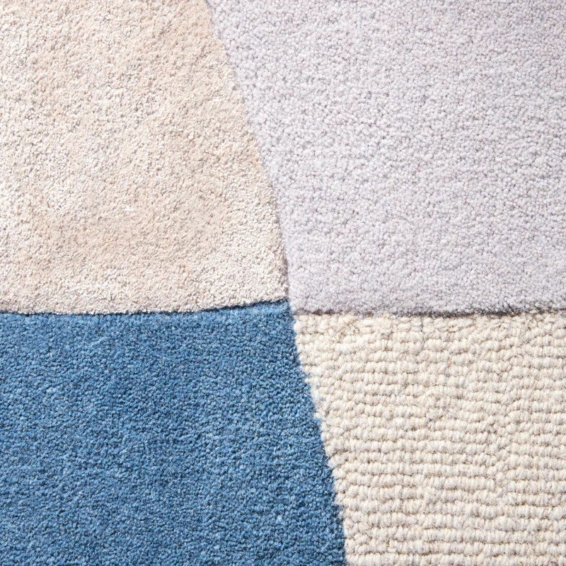 Town & Country Luxe Olso Abstract Colorblock Handcrafted Area Rug Beige/Blue/Grey