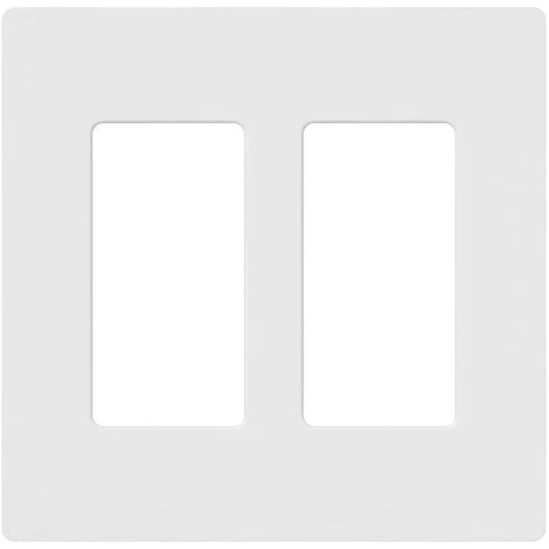 Lutron Lutron White Dual Gang Rocker Plastic Decorator Faceplate 1 pk
