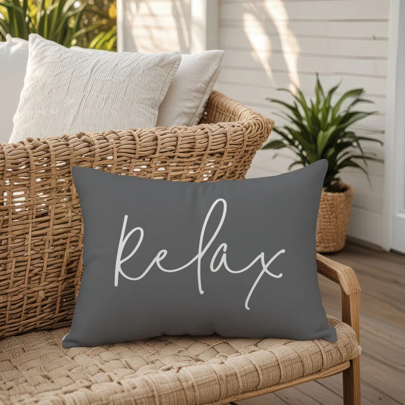 Designs Direct Creative Group Textual Indoor/Outdoor Throw Pillow