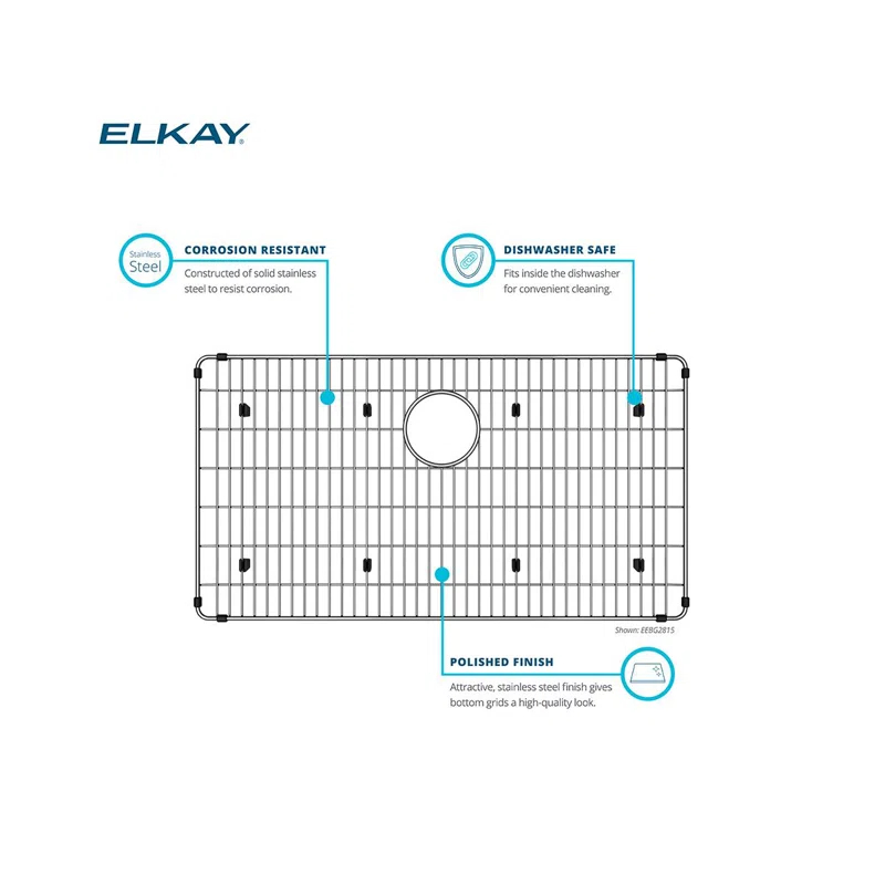 Elkay LKOBG3014SS Elkay Stainless Steel 14-7/16" x 29-15/16" x 1-1/4" Bottom Grid