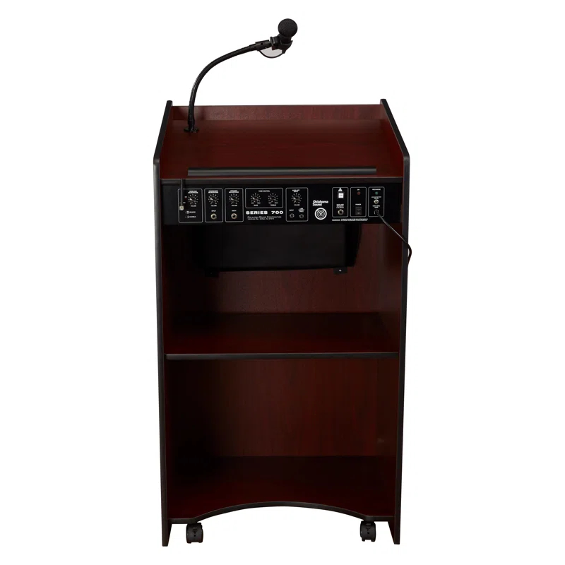Wireless Lectern Combo 46'' Tabletop Lectern with Storage