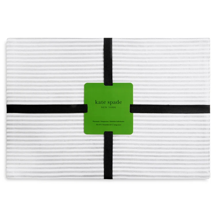 kate spade new york KATE SPADE NEW YORK Hand Painted Shirting Stripe 4-Pack Placemat Set 13”x19” (Set of 4)