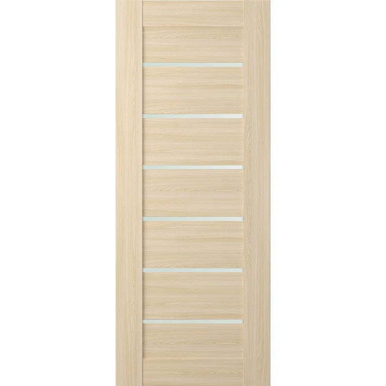 Belldinni Avon 07-02 Paneled Manufactured Wood and Frosted Glass Interior Door Slab