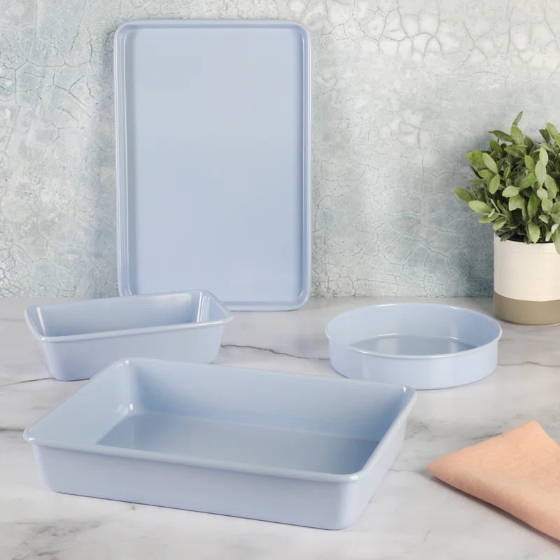 Martha Stewart Everyday Martha Stewart Everyday 4 Piece Carbon Steel Colored Bakeware Set In Lavender
