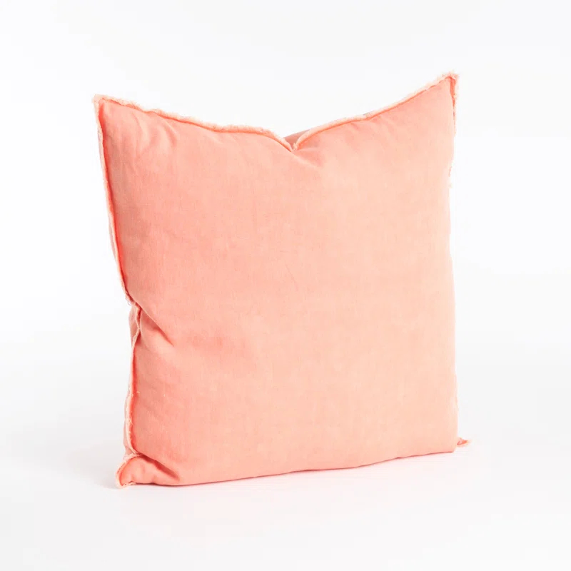Saro Graciella Collection Linen Reversible Throw Pillow