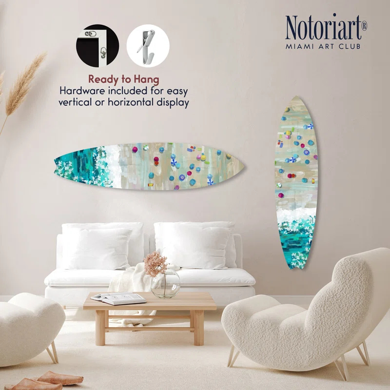 Notori Art Luxury Beach Surfboard Acrylic Coastal Wall Art by Notoriart